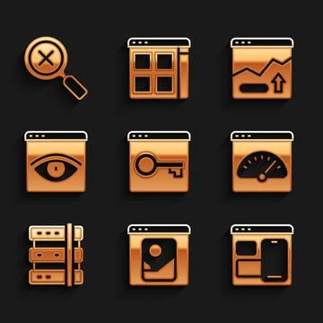 Set Secure your site with HTTPS, Web developer programming code, Digital speed Stock Illustration