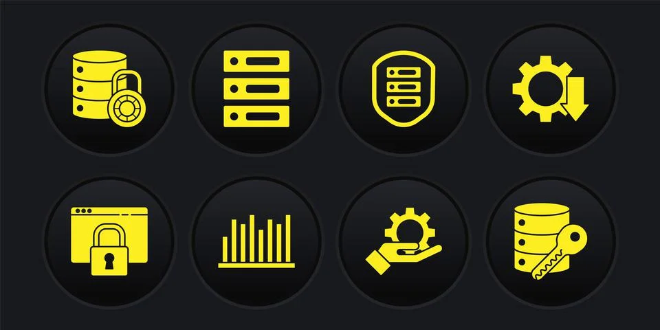 Set Secure your site with HTTPS, SSL, Cost reduction, Pie chart infographic イラスト素材