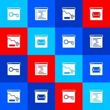 Set Secure your site with HTTPS, SSL, Browser window, Financial growth decrease Illustration