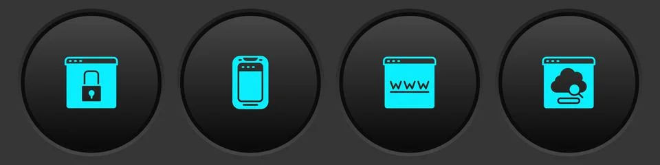 Set Secure your site with HTTPS, SSL, Mobile phone, Browser window and Cloud 库存插图