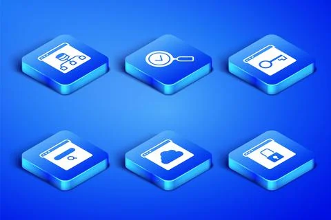 Set Secure your site with HTTPS, SSL, Server, Data, Cloud technology data Иллюстрация