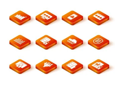 Set Secure your site with HTTPS, SSL, Sales funnel chart, Pie infographic Illustration