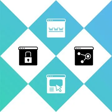 Set Secure your site with HTTPS, SSL, UI or UX design, Browser window and icon Stockillustratie