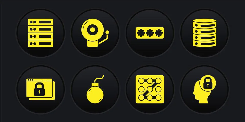 Set Secure your site with HTTPS, SSL, Server, Data, Web Hosting, Bomb ready to Illustration