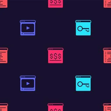 Set Secure your site with HTTPS, SSL, Online play video, shopping on screen and Illustration