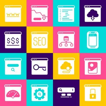 Set Secure your site with HTTPS, SSL, Photo retouching, Mobile phone, Browser Illustration