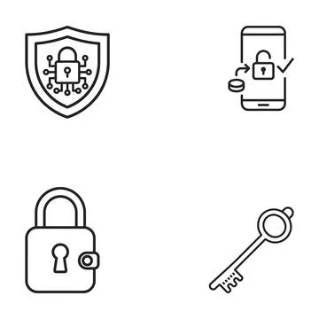 Set of security and protection icons Stock Illustration