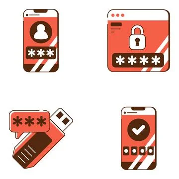 Set of Security and Safety Flat Icons 스톡 일러스트