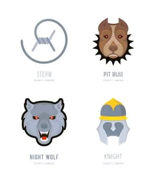 Set of Security Company Logos. Free Stock Illustration