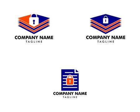 Set of Security data lock logo vector template Stock Illustration
