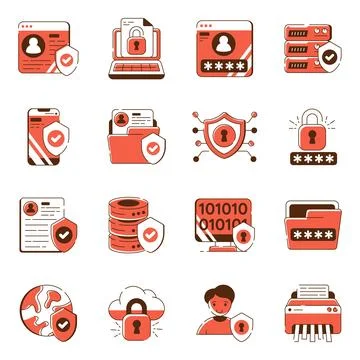 Set of Security Flat Icons Illustrazione stock