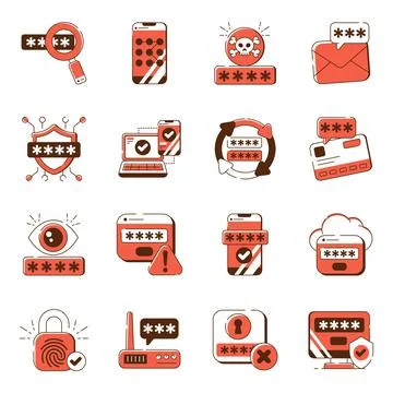 Set of Security Flat Icons Illustrazione stock