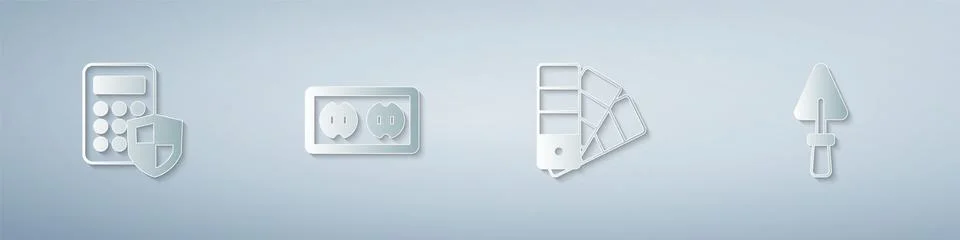 Set Security keypad access panel, Electrical outlet, Color palette guide and  Stock Illustration