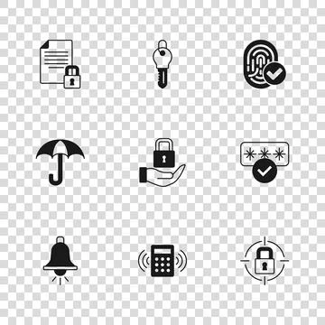 Set Security keypad access panel, Password protection, Lock, Fingerprint, D.. 库存插图