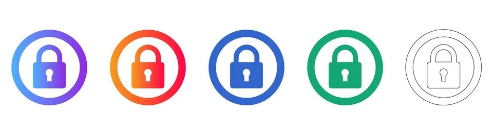 Set of Security Padlock Icons Stock Illustration