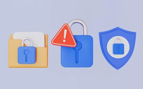 Set for security, Set of Locks, Padlock and more, Data protection Stock Illustration