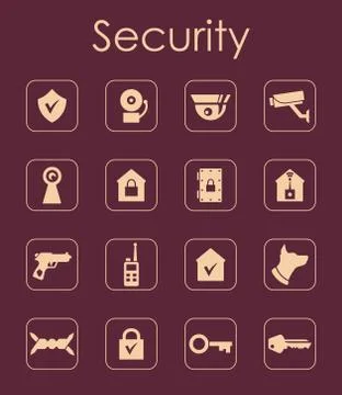 Set of security simple icons Illustrazione stock