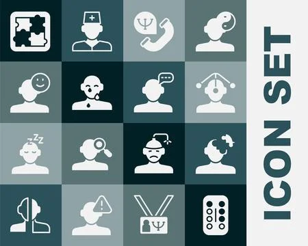 Set Sedative pills, Solution problem in psychology, Hypnosis, Online 스톡 일러스트