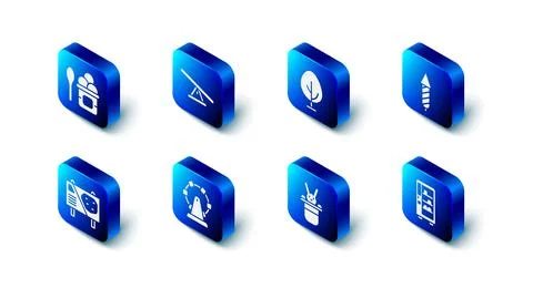 Set Seesaw, Tree, Firework rocket, Vending machine, Magician hat and rabbit Stock Illustration