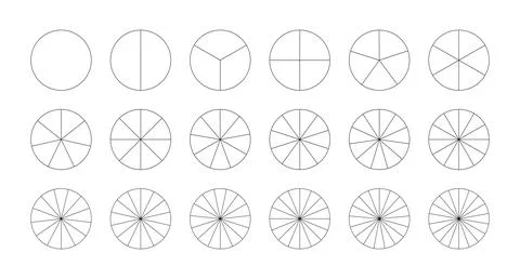 Set of segmented charts. Pie chart template. Stock Illustration