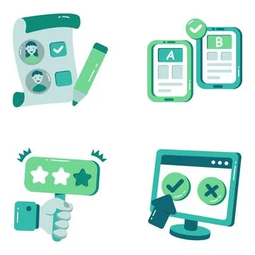 Set of Selection Flat Icons Stock Illustration