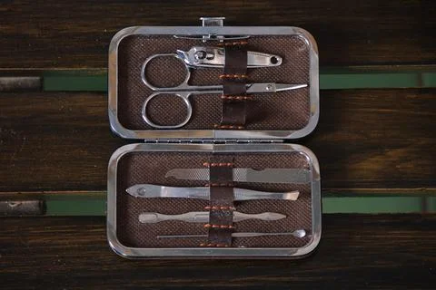 A set of self-care tools in a unique box Stock Photos