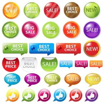 Set selling badges Stock Illustration