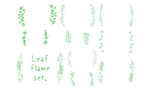 Set of semicircular leaf frames. Vertical. Stock Illustration