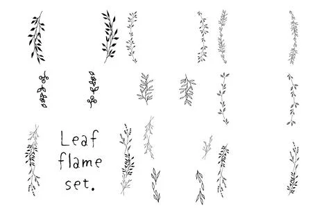 Set of semicircular leaf frames. Vertical. Stock Illustration