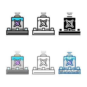 Set sensor quantum technology color icon vector Stock Illustration
