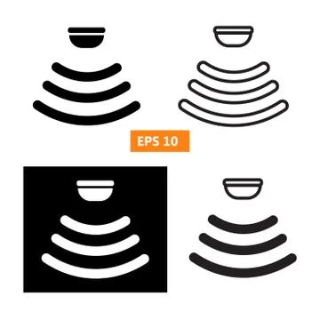 Set of sensor waves signal icon Stock Illustration