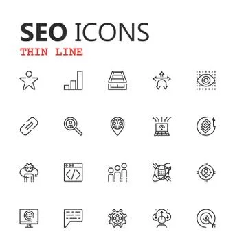 Set of SEO and Development icons 스톡 일러스트