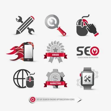 Set of seo icons Stock Illustration