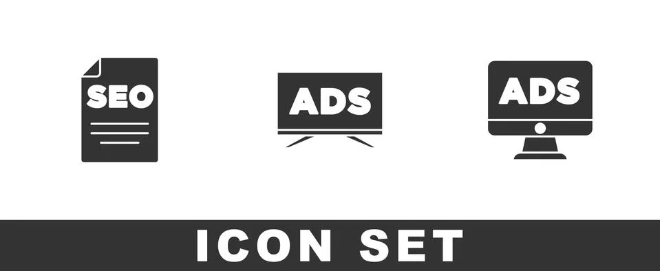 Set SEO optimization, Advertising and icon. Vector イラスト素材