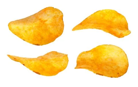 Set of separate chips closeup Stock Photos