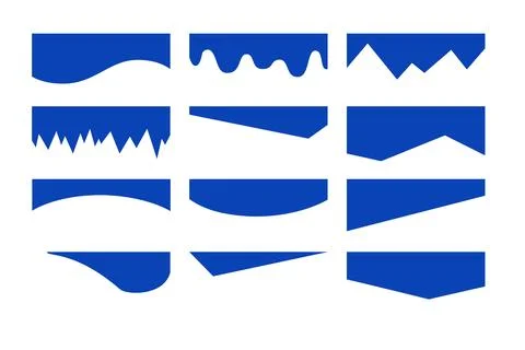 Set of separators shapes for website. Curve Lines, Drops, Wave and triangular 스톡 일러스트