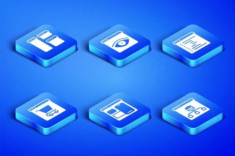 Set Server, Data, Browser window, Web developer programming code, Online Stock Illustration