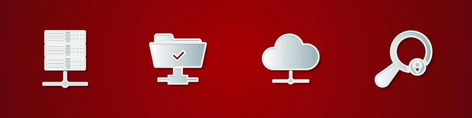 Set Server, Data, Web Hosting, FTP operation successful, Network cloud イラスト素材