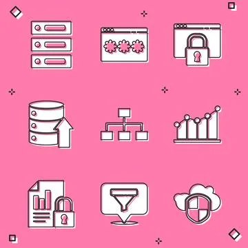 Set Server, Data, Web Hosting, Password protection, Secure your site with HTTPS Illustration