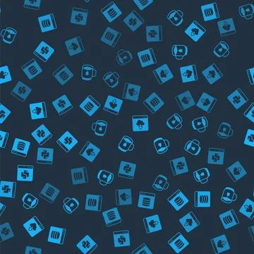 Set Server, Data, Web Hosting, Cup of tea with tea bag, Cloud technology data Stock Illustration