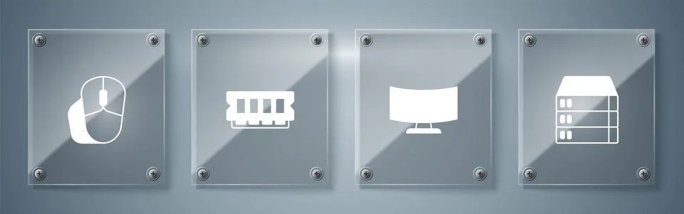 Set Server, Data, Web Hosting, Computer monitor screen, RAM, random access Stock-Illustration