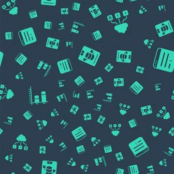 Set Server, Data, Web Hosting, Cloud technology data transfer, analysis and Illustrazione stock