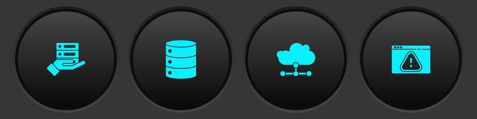 Set Server, Data, Web Hosting, , Network cloud connection and Browser with Stock Illustration