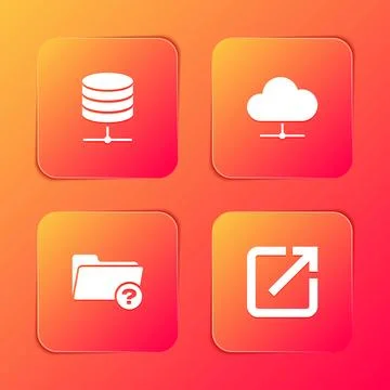 Set Server, Data, Web Hosting, Network cloud connection, Unknown directory and Stock Illustration