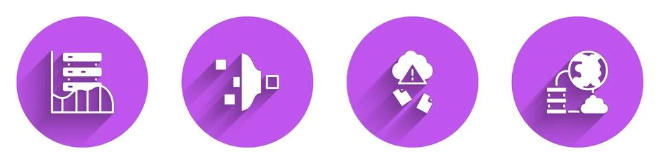 Set Server, Data, Web Hosting, Filter setting, Cloud hacking and Network cl.. Illustrazione stock