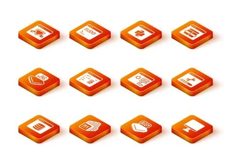 Set Server, Data, Web Hosting, Processor, with microcircuits CPU, Software,.. Illustration