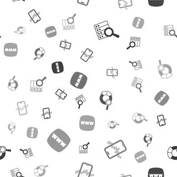 Set Server, Mobile stock trading, Search data analysis and Website template on Stock Illustration