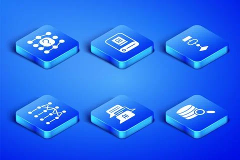 Set Server, Neural network, Chat bot, Artificial intelligence AI and Algorithm Stock Illustration