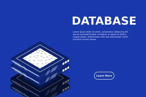 Set of server room icons, data center and database, futuristic data processin Illustrazione stock