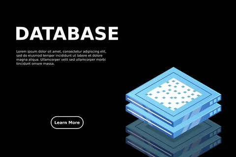 Set of server room icons, data center and database, futuristic data processin イラスト素材